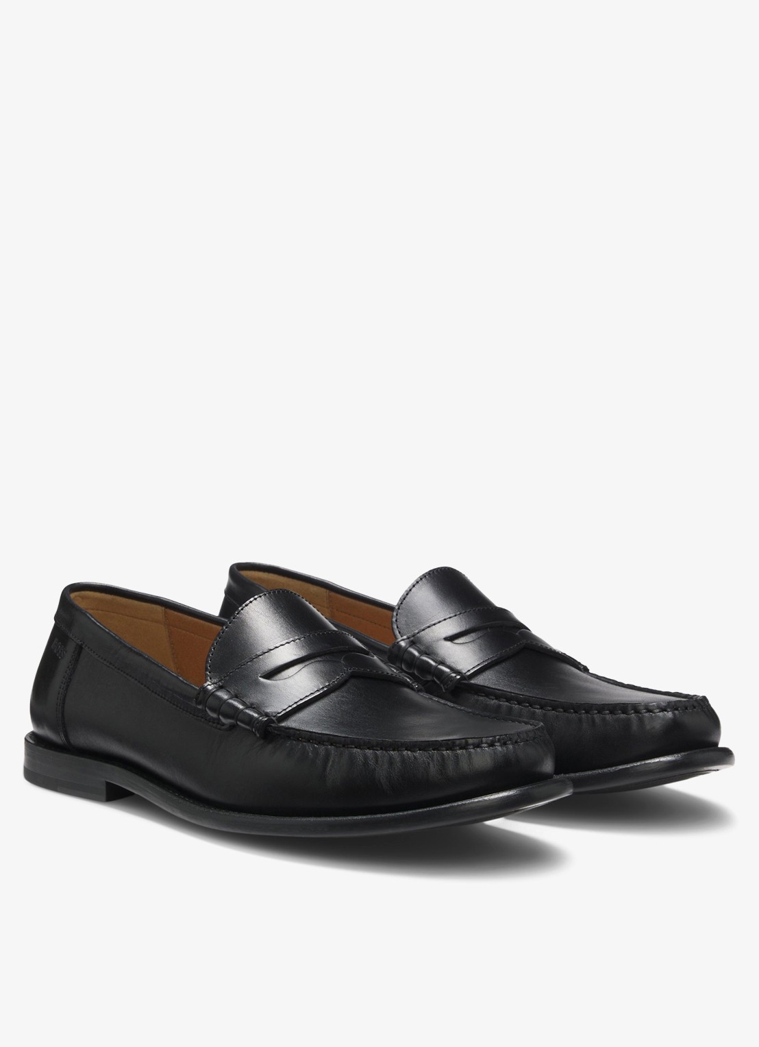 BOSS Mocassin van leer - detail 4 zwart