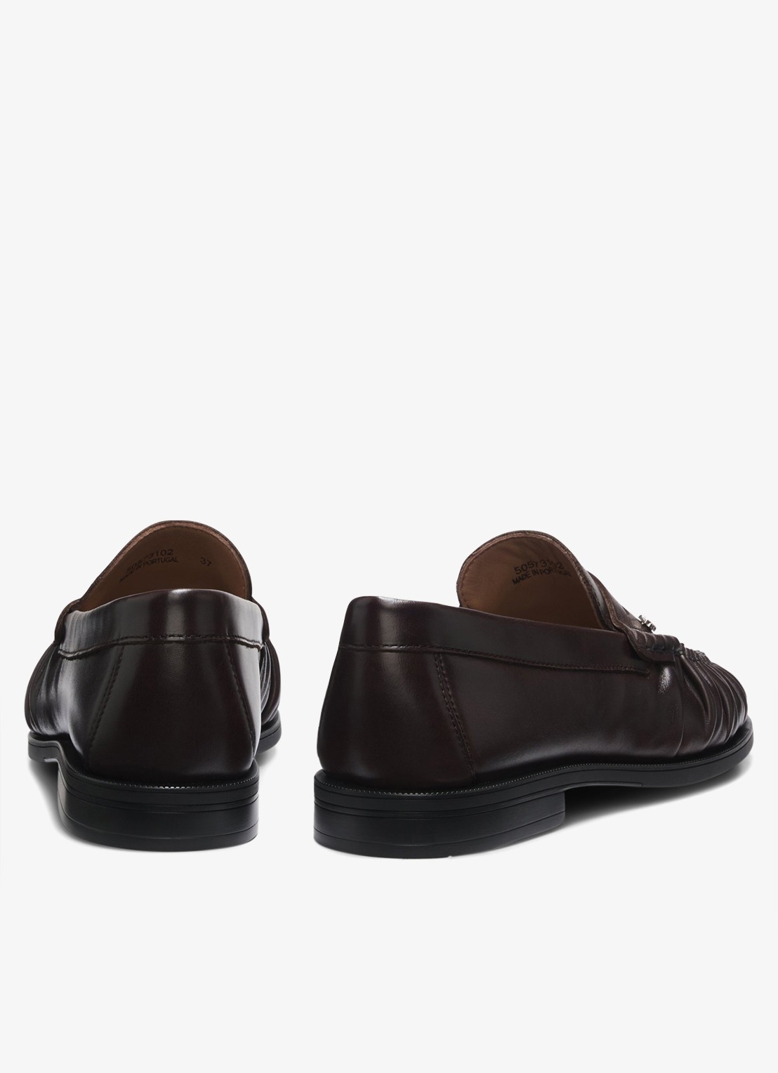 BOSS Mocassin van leer - achterkant 6 dark brown-207 / bruin