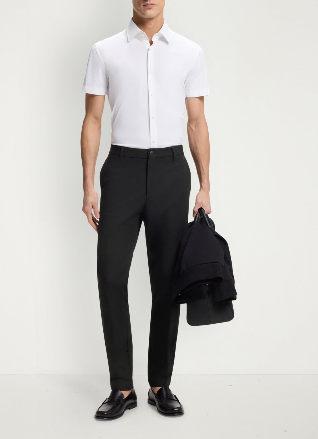 BOSS Modern fit pantalon met steekzakken  - voorkant 3 black-001 / zwart