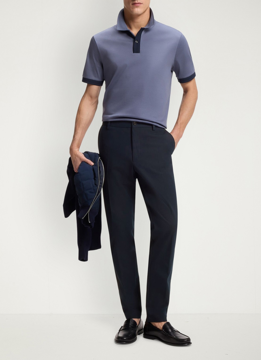 BOSS Modern fit pantalon met steekzakken  - voorkant 2 dark blue-404 / blauw
