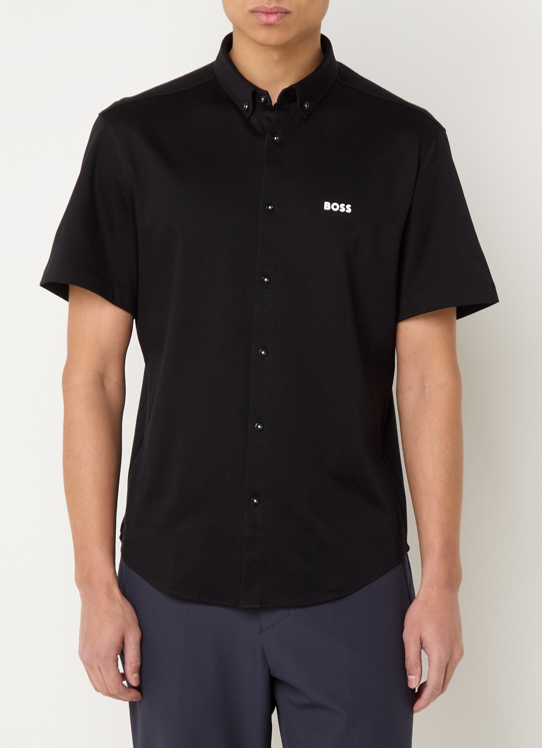 BOSS Motion regular fit overhemd met logo - detail zwart