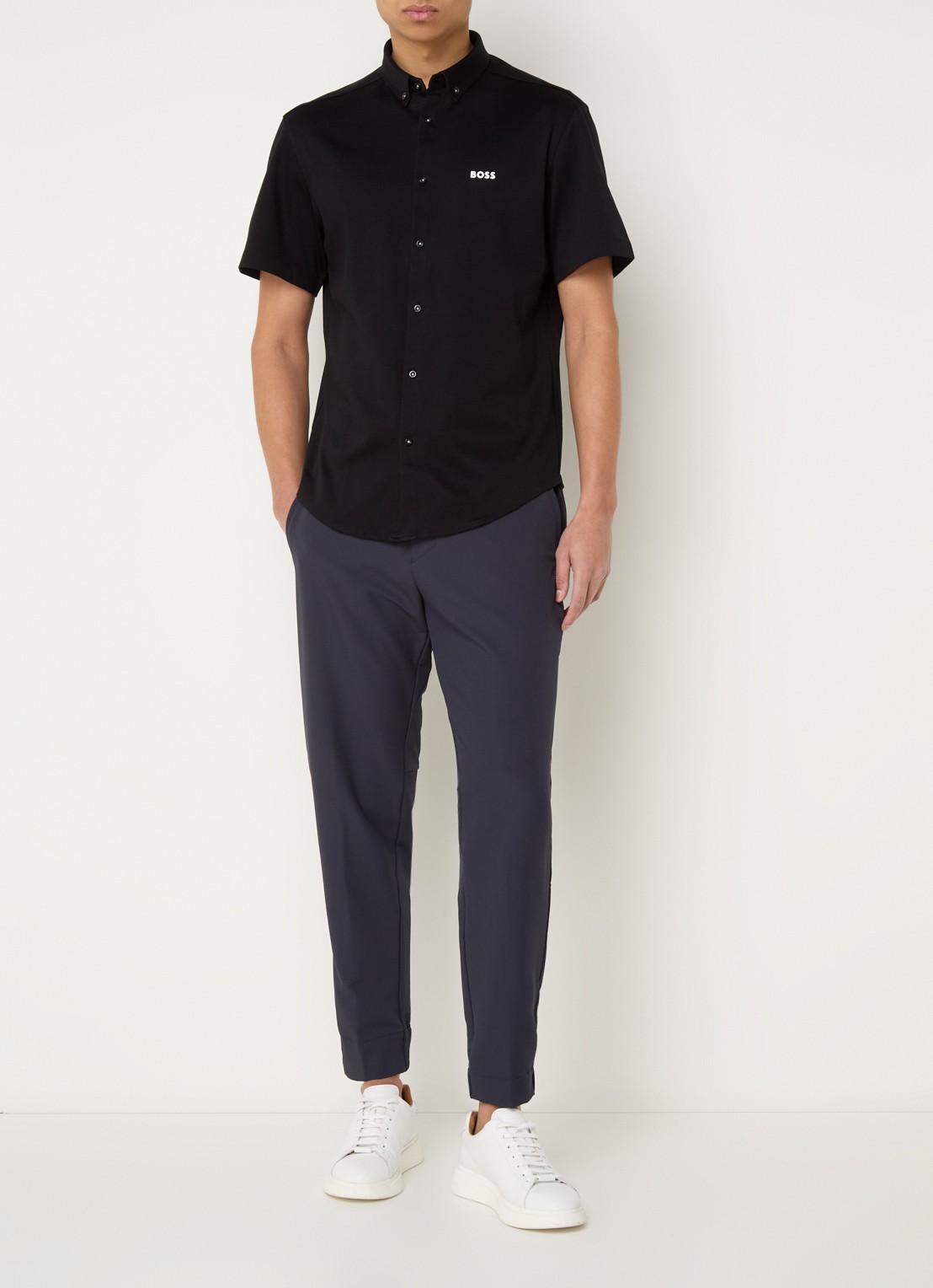 BOSS Motion regular fit overhemd met logo - voorkant 3 zwart