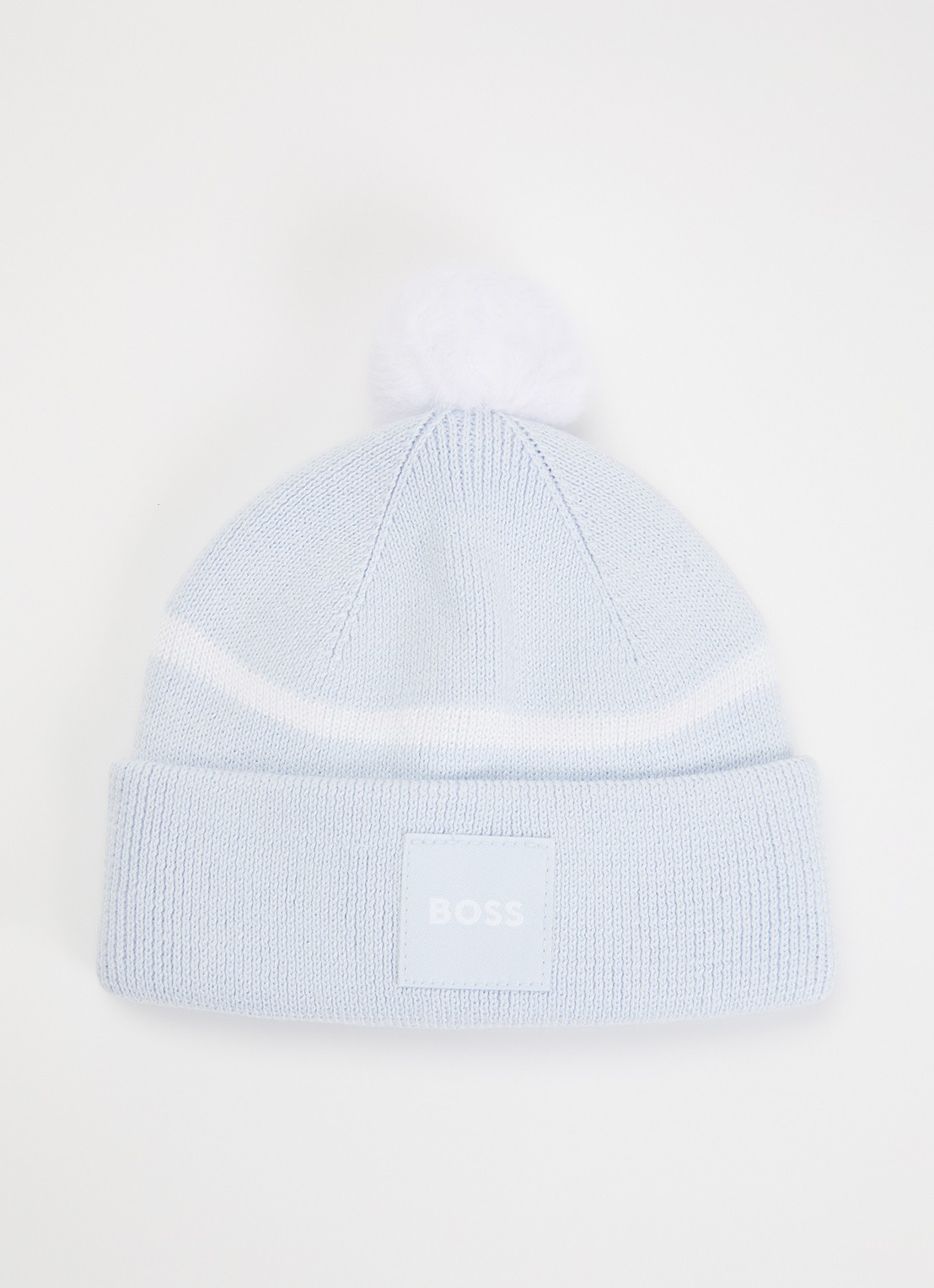 BOSS Muts met logo - voorkant lichtblauw