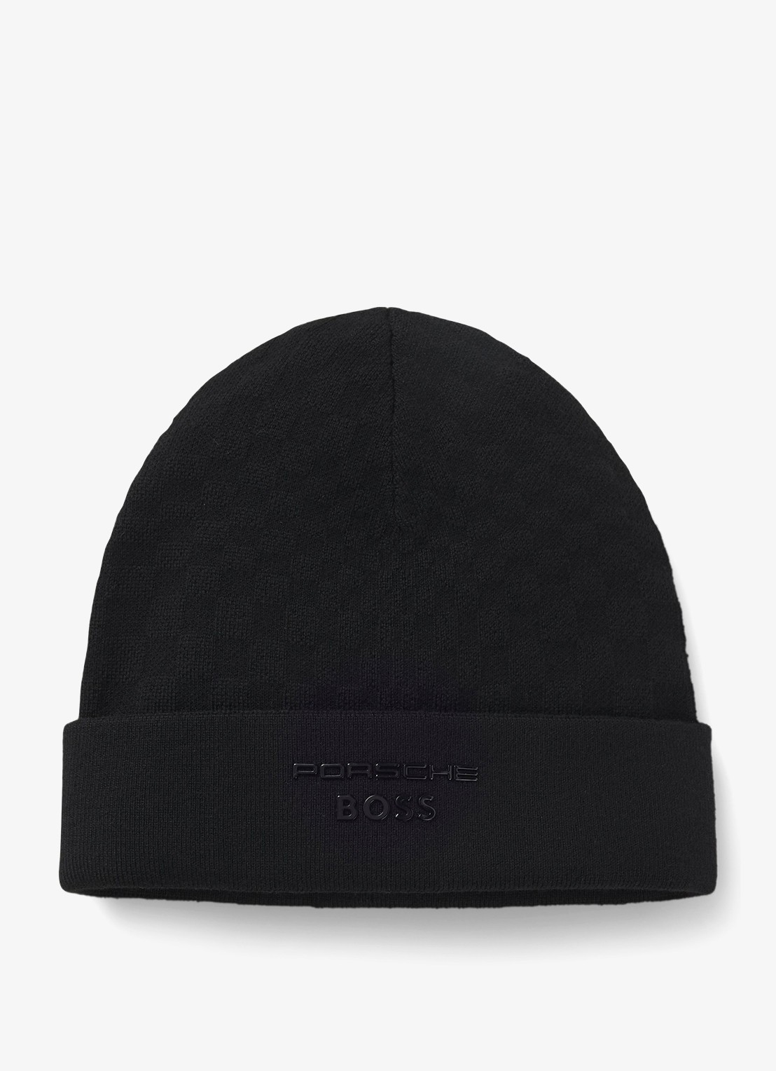 BOSS Muts van wol - voorkant 2 zwart