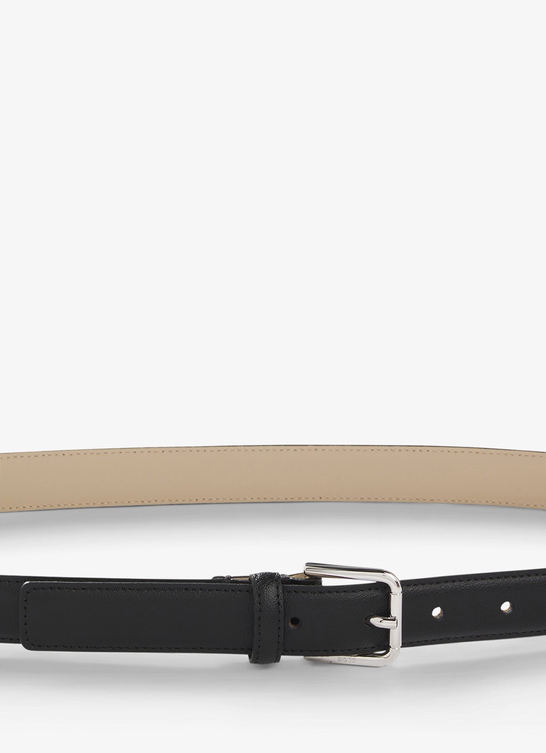 BOSS Navy riem van leer  - detail 5 zwart