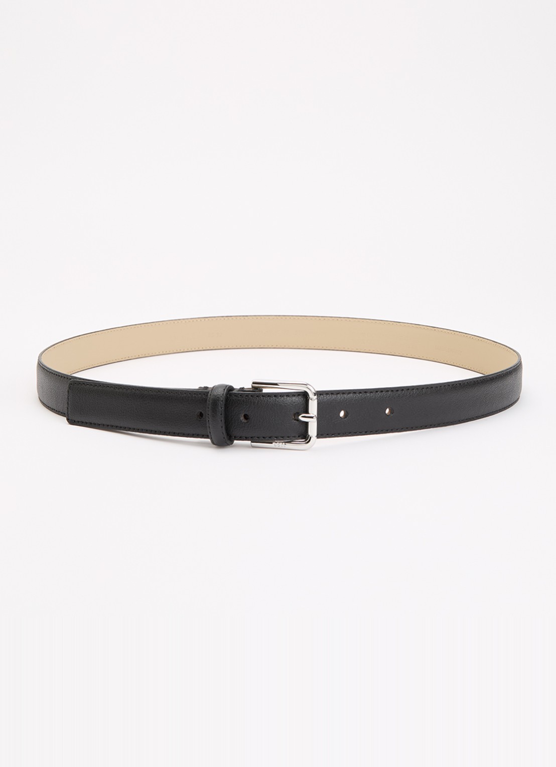 BOSS Navy riem van leer  - voorkant 3 zwart