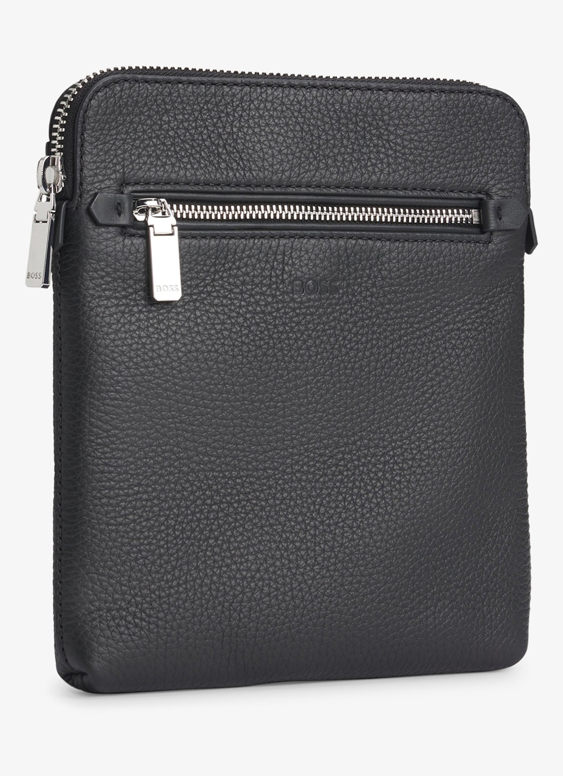BOSS New Crosstown crossbodytas van leer - detail 5 zwart
