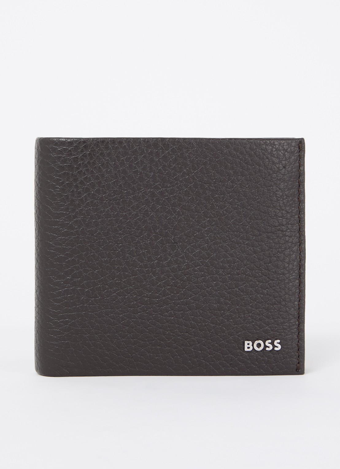 BOSS New Crosstown portemonnee van leer - voorkant donkerbruin
