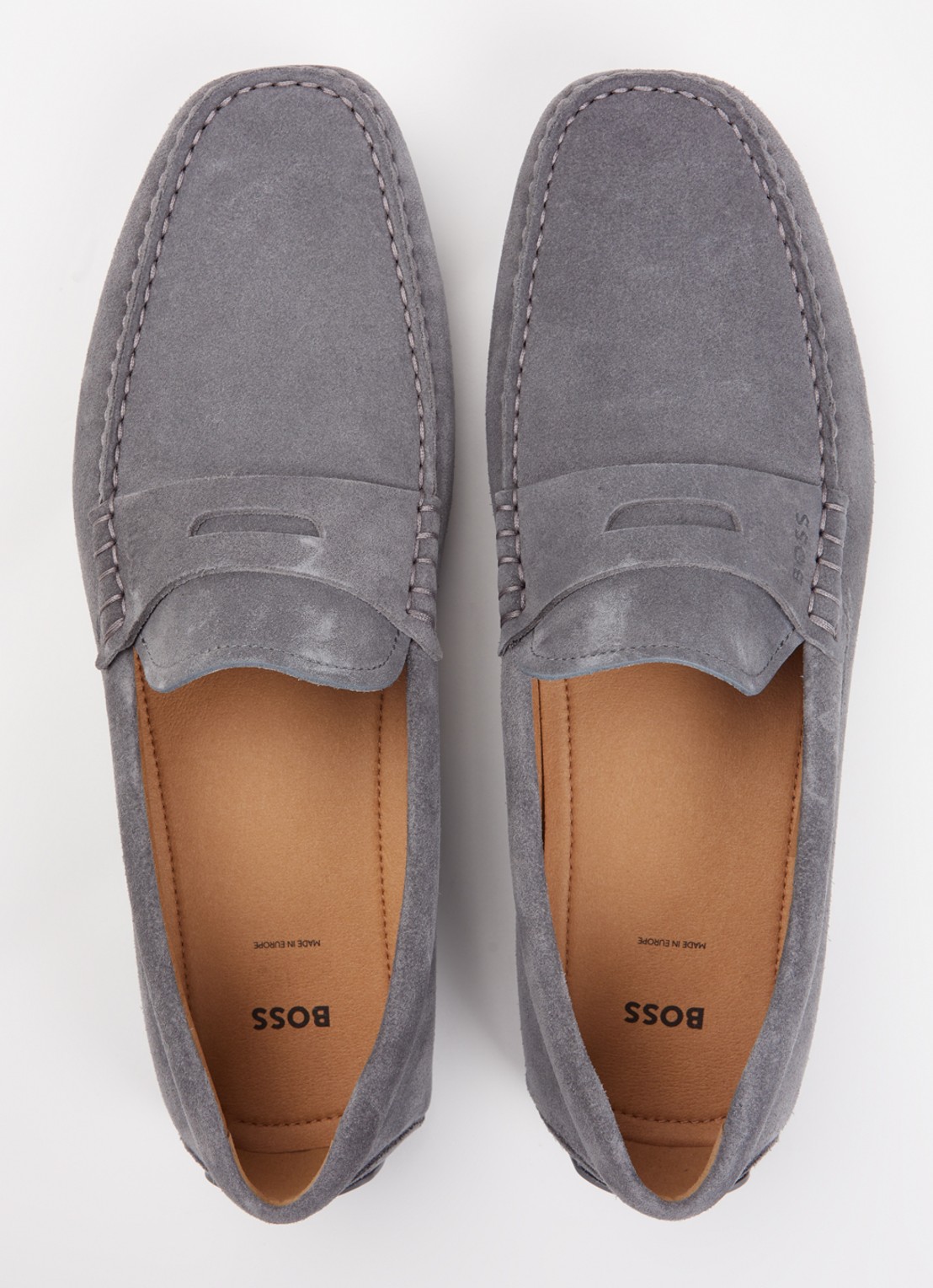 BOSS Noel mocassin van suède - detail 5 donkergrijs