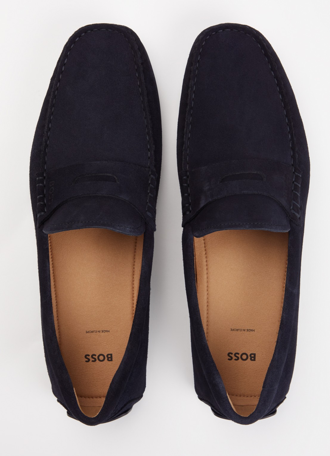 BOSS Noel mocassin van suède - detail 3 donkerblauw