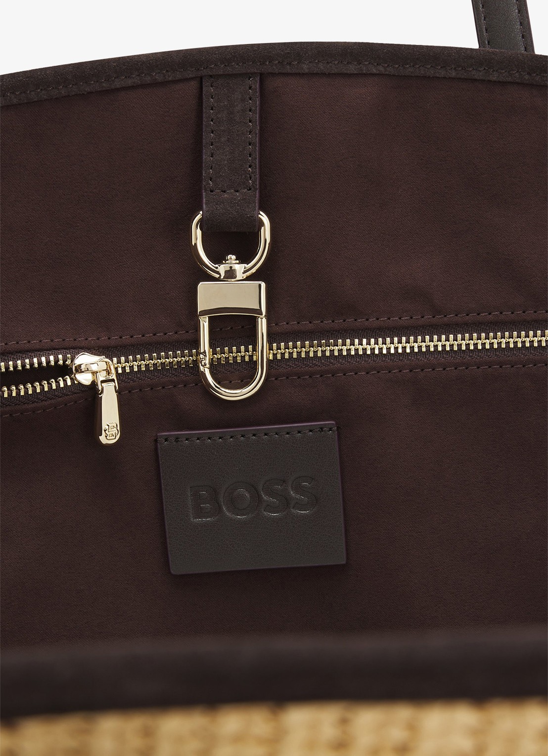 BOSS Numah Maxi strandtas met gevlochten detail - achterkant open white-116 / wit
