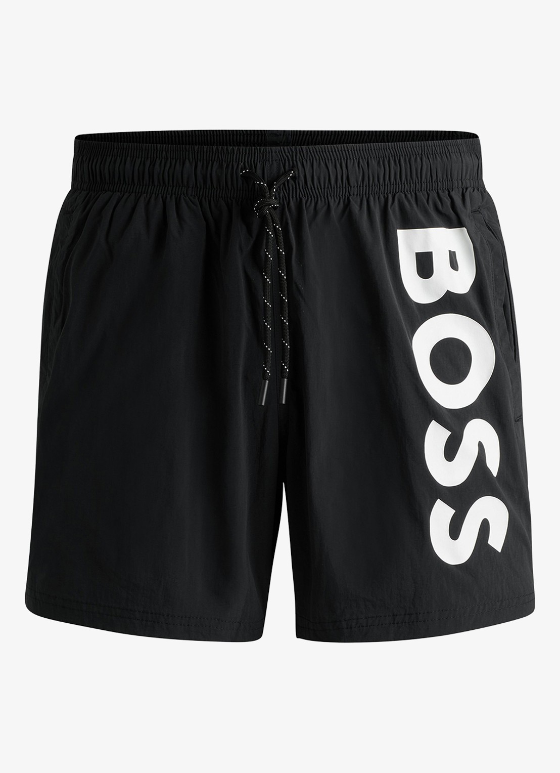 BOSS Octopus zwemshorts met logoprint en steekzakken - voorkant zwart