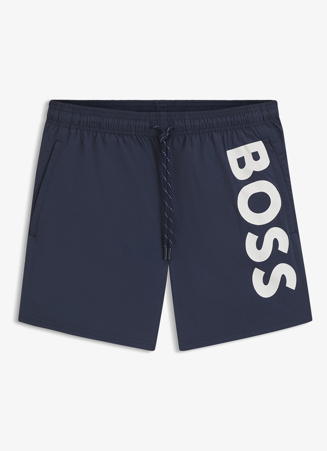 BOSS Octopus zwemshorts met logoprint en steekzakken - voorkant 3 donkerblauw