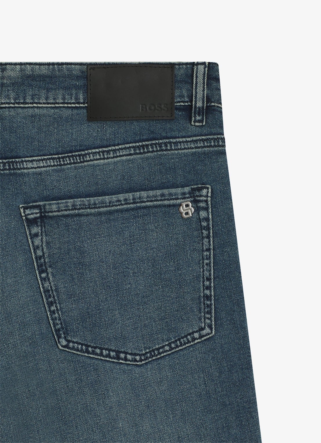 BOSS Onyx tapered jeans met medium wassing - detail 3 indigo