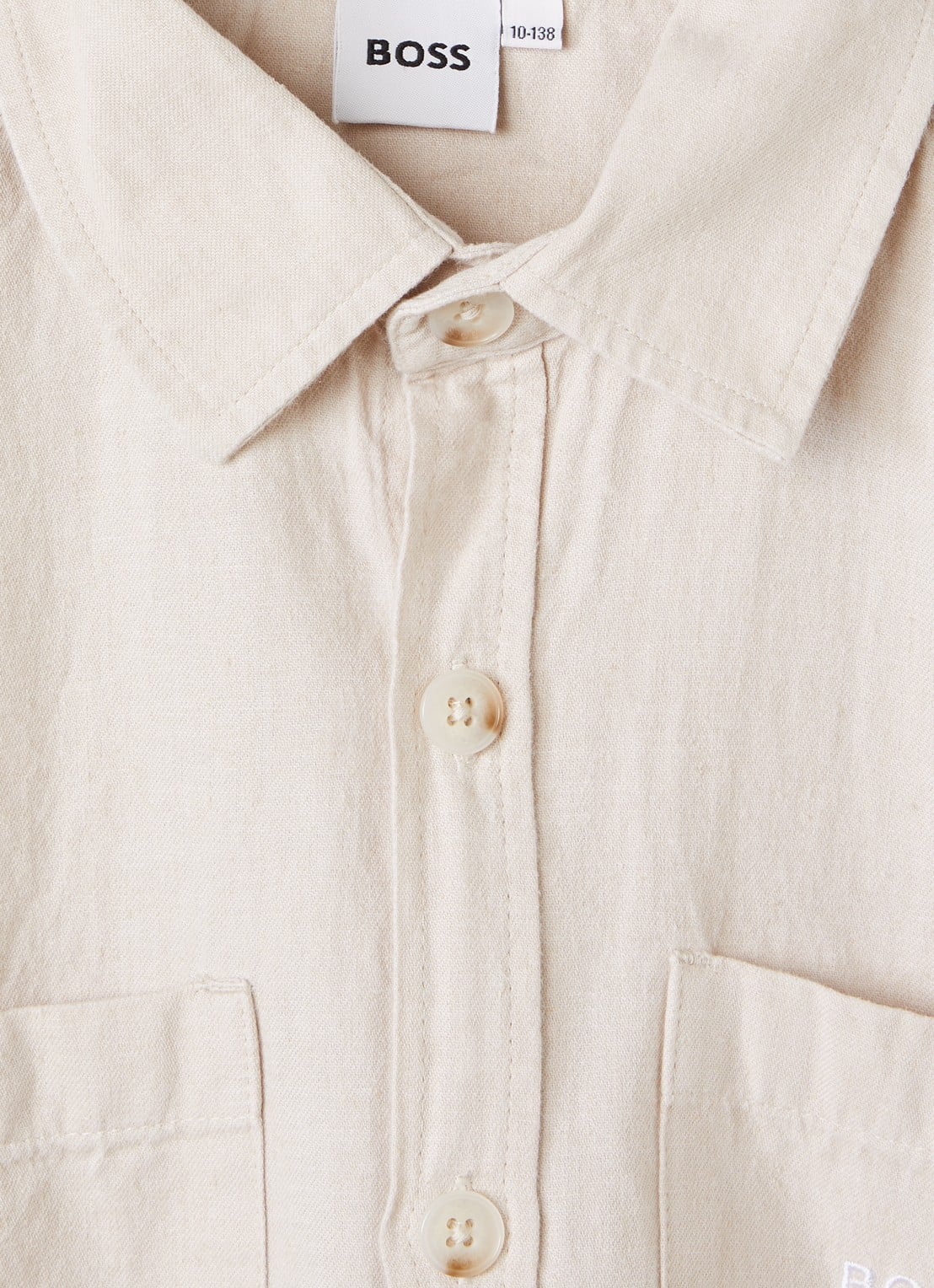 BOSS Overhemd in linnenblend - detail 3 beige