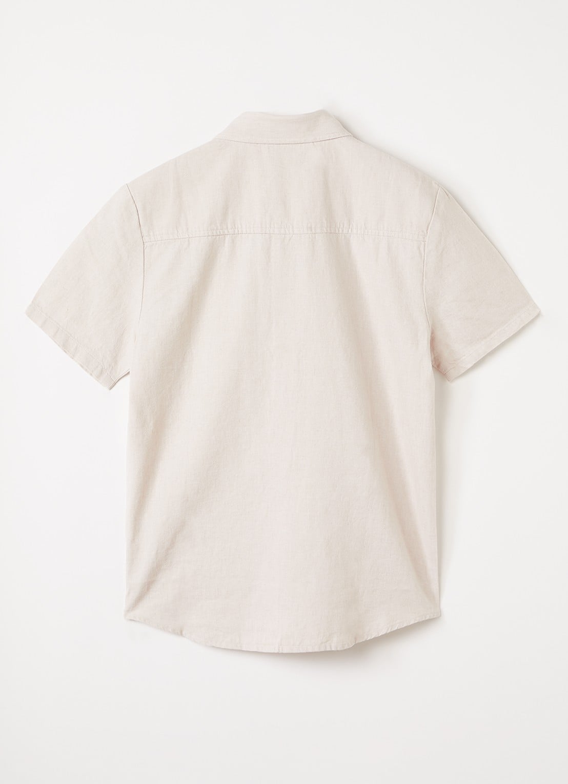 BOSS Overhemd in linnenblend - voorkant 2 beige