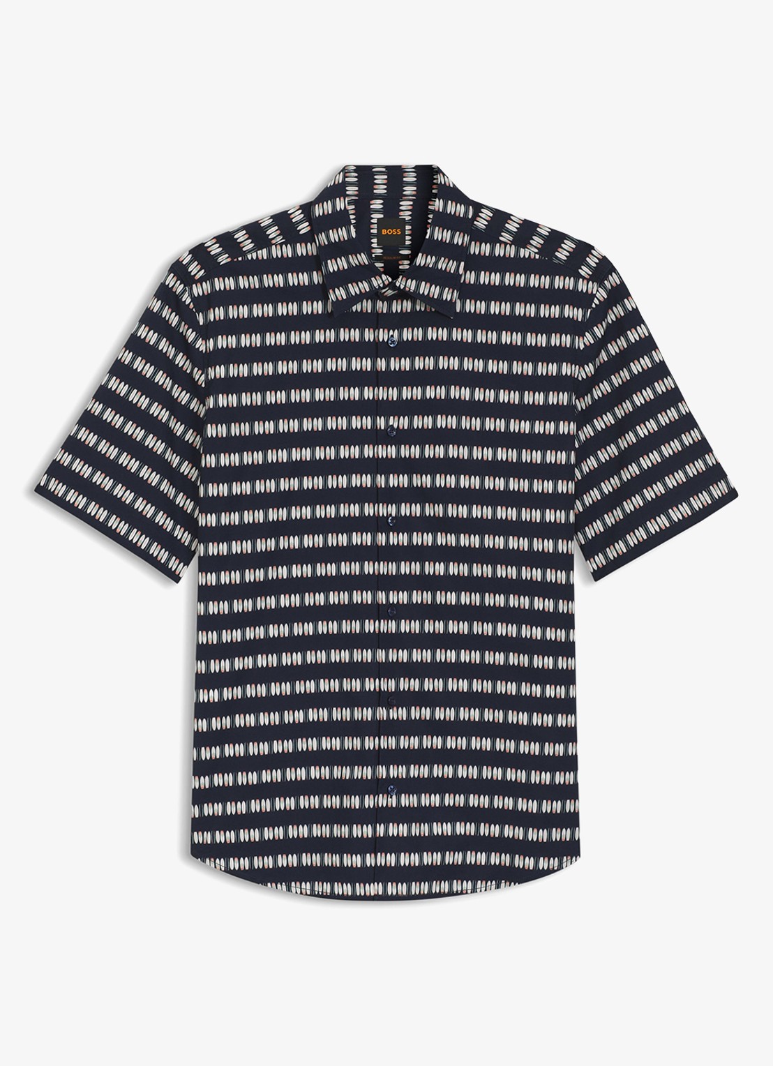 BOSS Overhemd met grafische print - voorkant 2 dark blue-406 / blauw