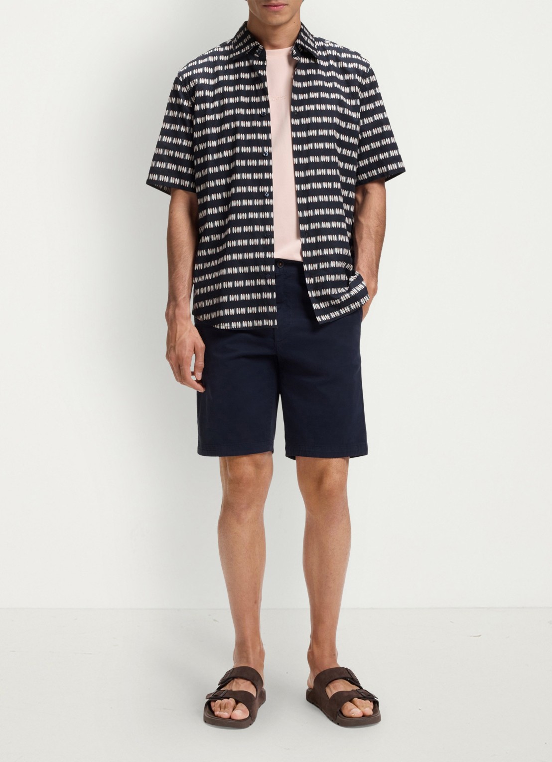 BOSS Overhemd met grafische print - voorkant 3 dark blue-406 / blauw