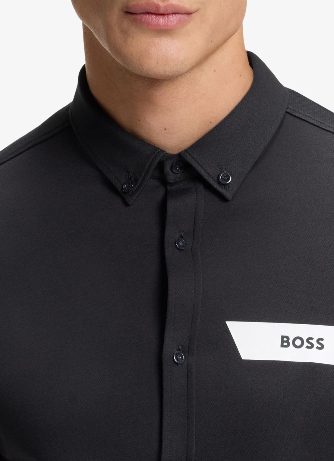 BOSS Overhemd met logo  - detail 4 donkerblauw