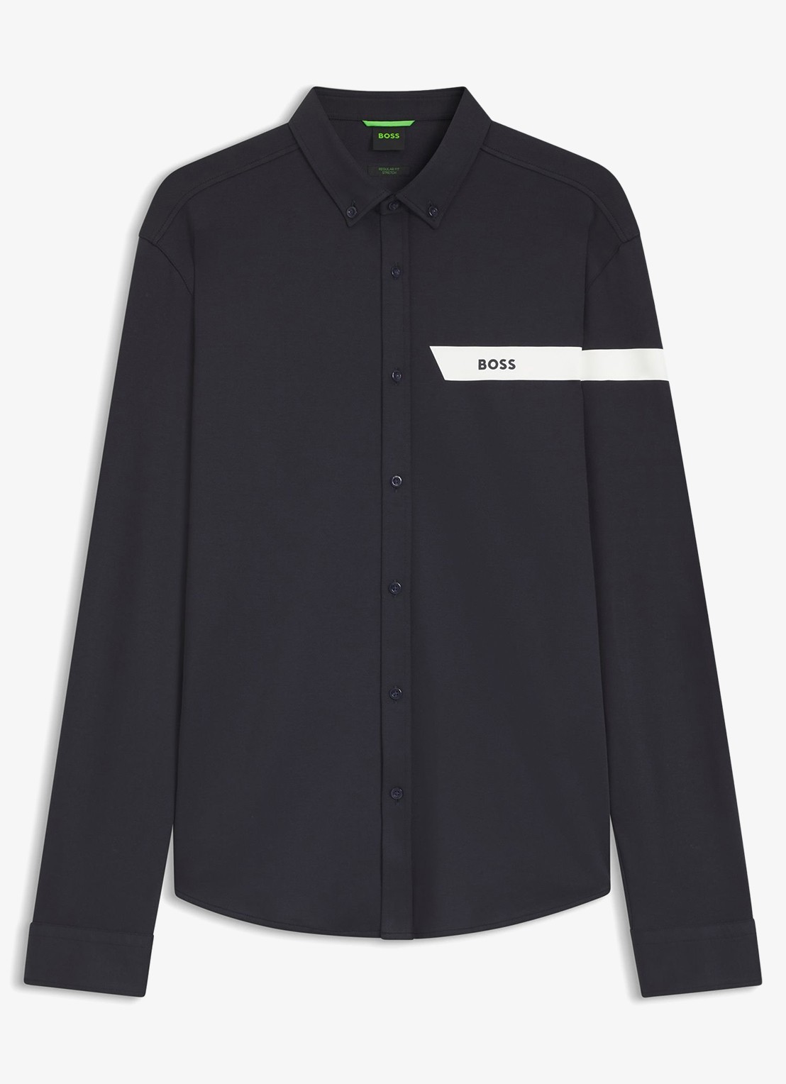 BOSS Overhemd met logo  - voorkant donkerblauw