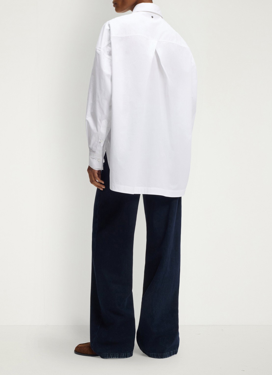 BOSS Oversized blouse met kraag - achterkant 6 wit