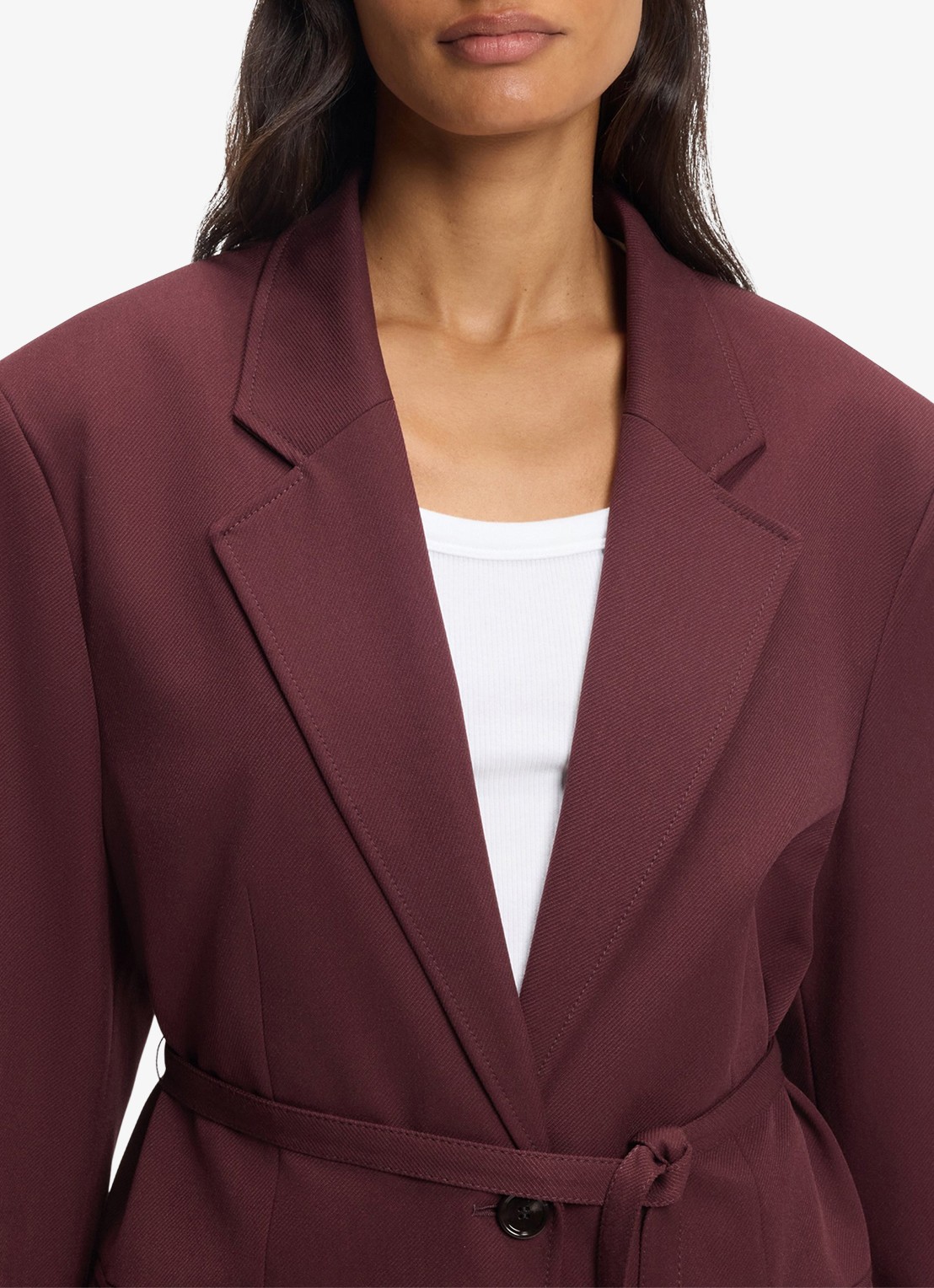 BOSS Oversized-fit blazer met riem - detail 2 aubergine