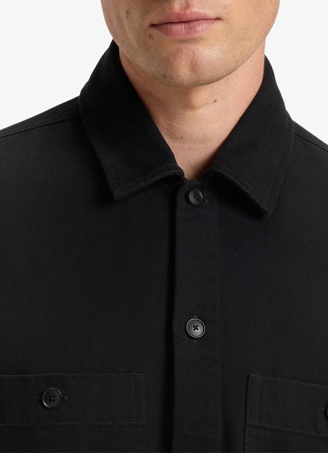 BOSS Oversized fit overshirt van piqué katoen - detail 4 zwart