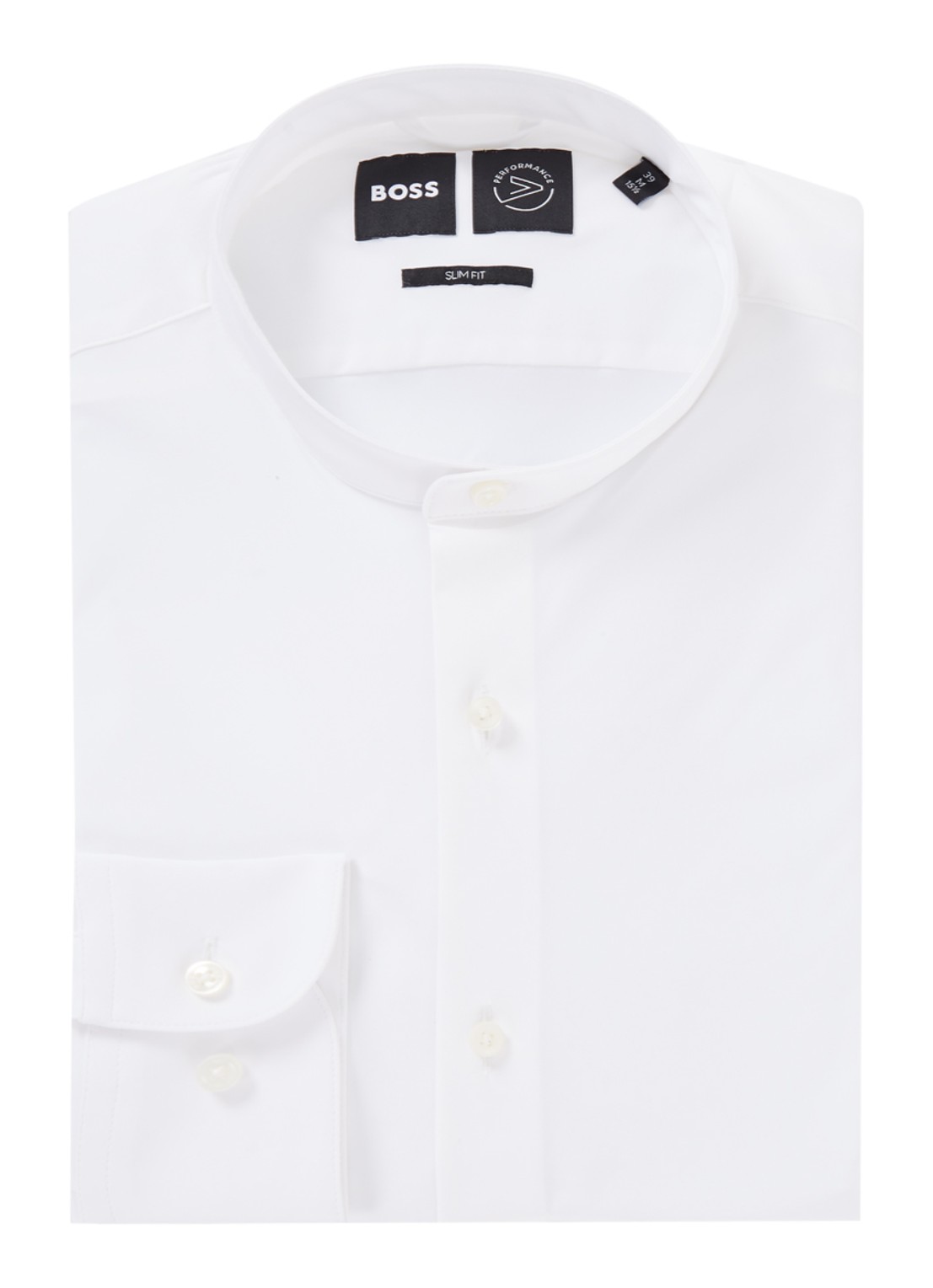 BOSS P-Hank slim fit overhemd met stretch - voorkant 3 wit
