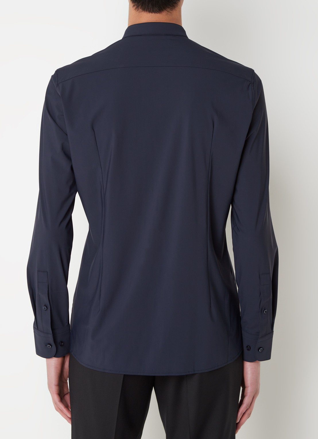 BOSS P-Hank slim fit overhemd met stretch - achterkant 4 donkerblauw