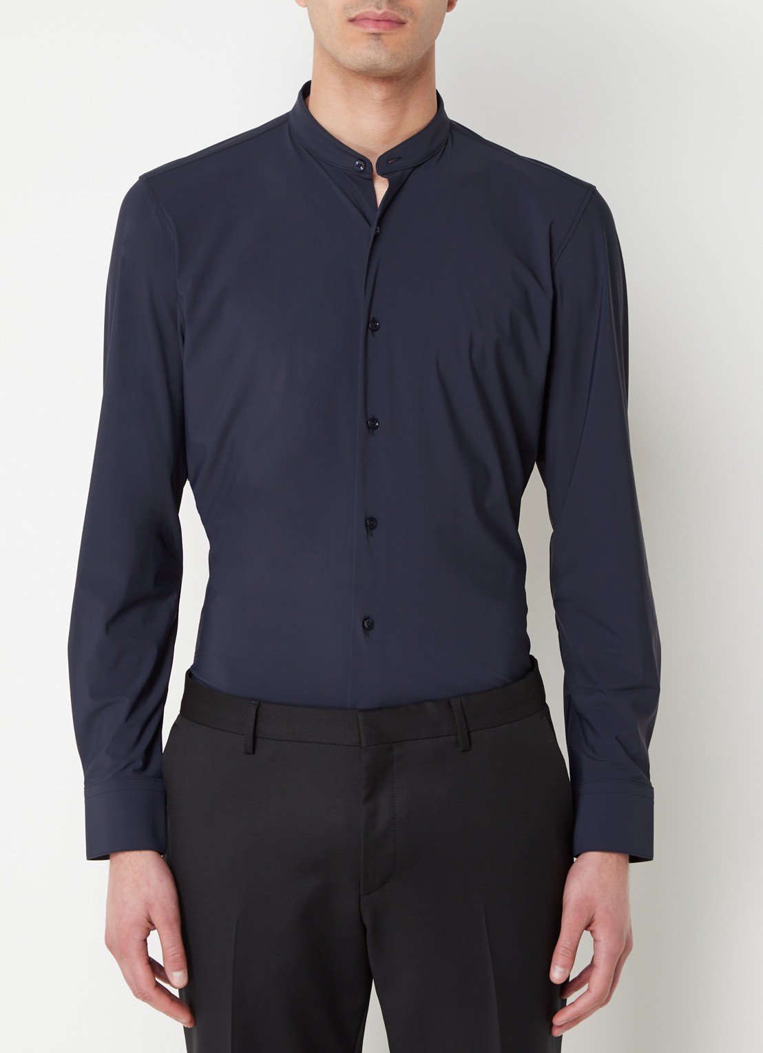 BOSS P-Hank slim fit overhemd met stretch - detail 6 donkerblauw