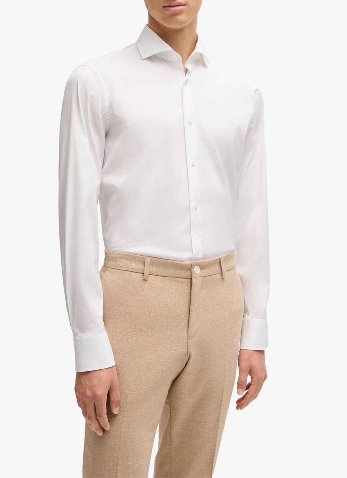 BOSS P-Hank-Spread slim fit overhemd - detail 4 wit