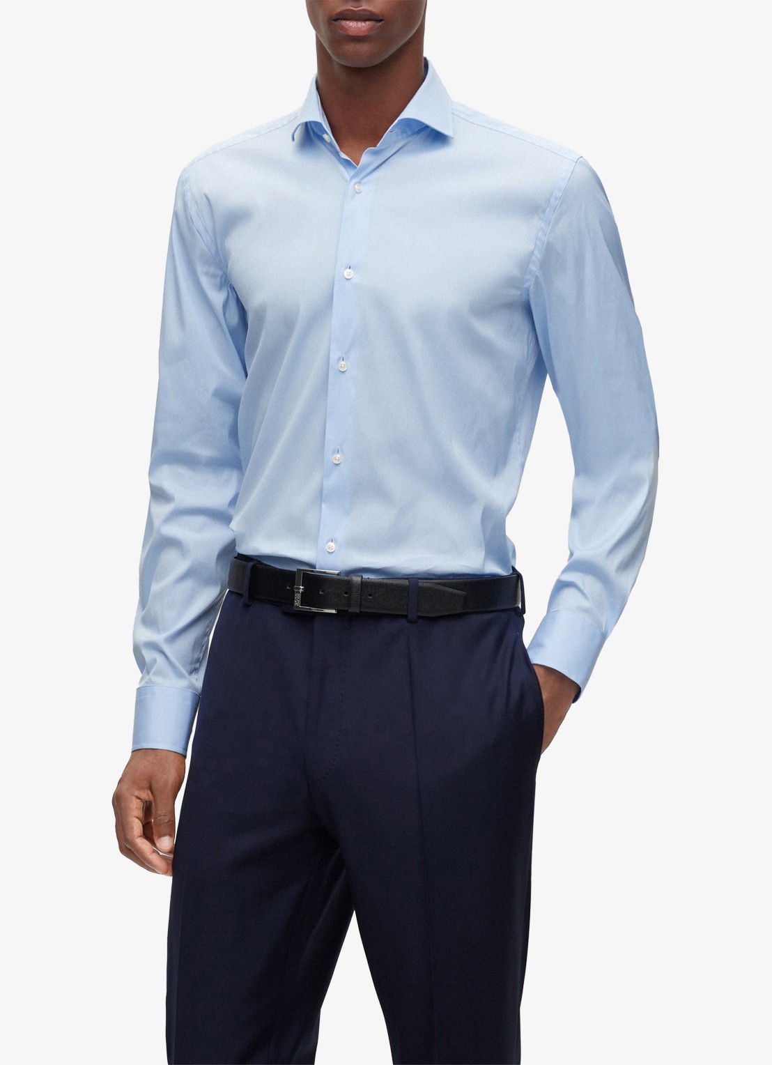BOSS P-Hank-Spread slim fit overhemd - detail 3 lichtblauw