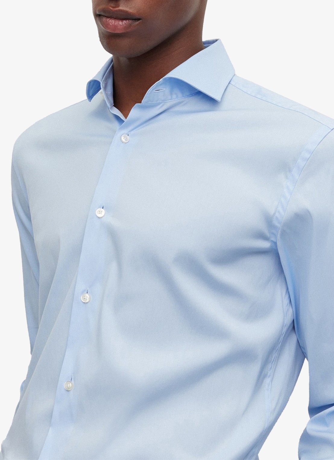 BOSS P-Hank-Spread slim fit overhemd - detail 4 lichtblauw
