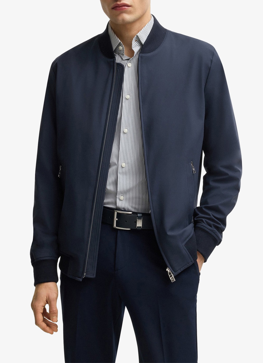 BOSS P-Hanry bomberjack met ritszakken - detail 3 donkerblauw