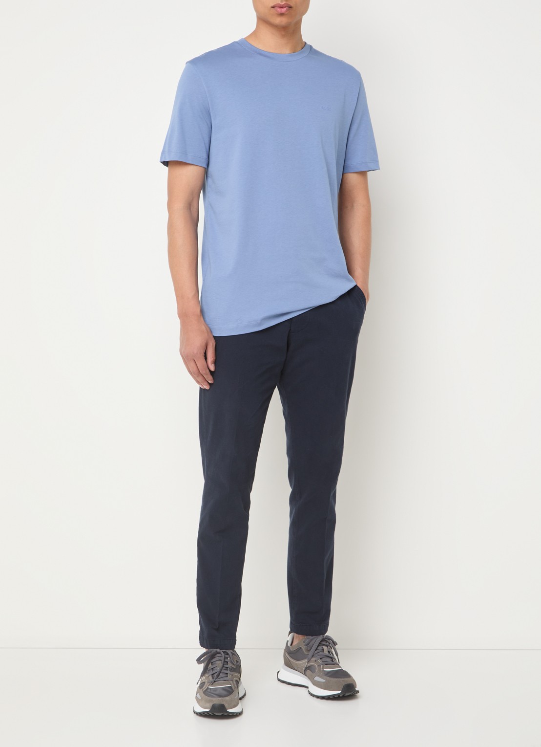 BOSS P-Kaiton slim fit chino  - voorkant 4 donkerblauw