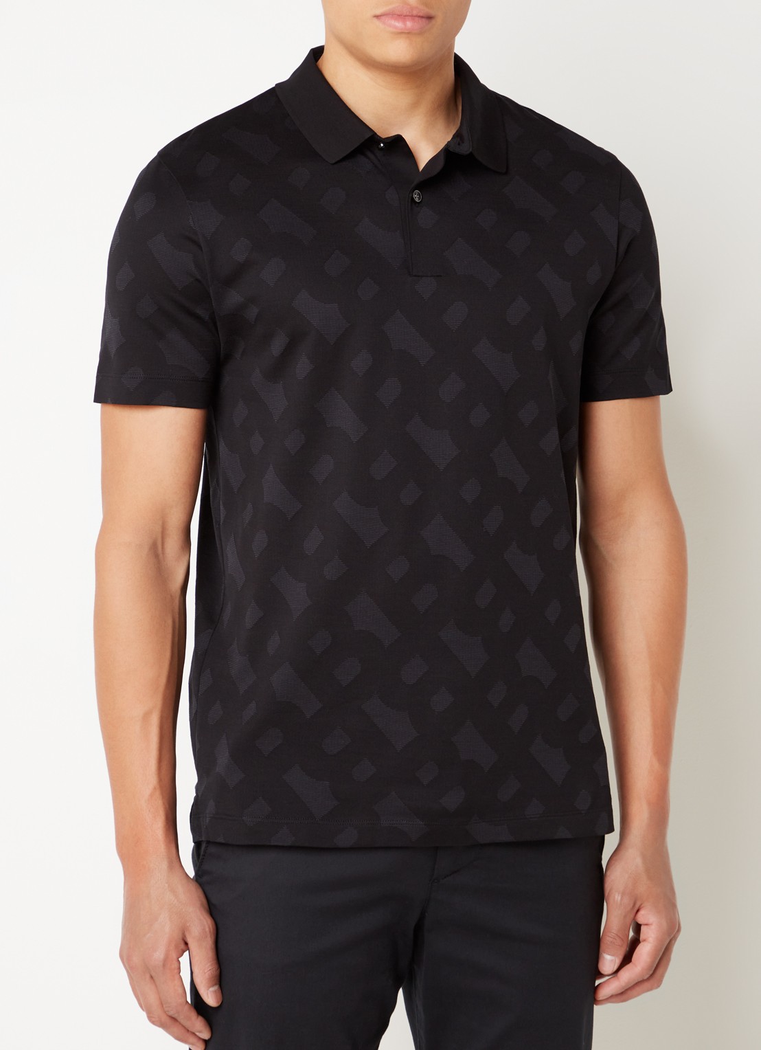 BOSS Pack33 regular fit polo met logoprint - detail 4 zwart
