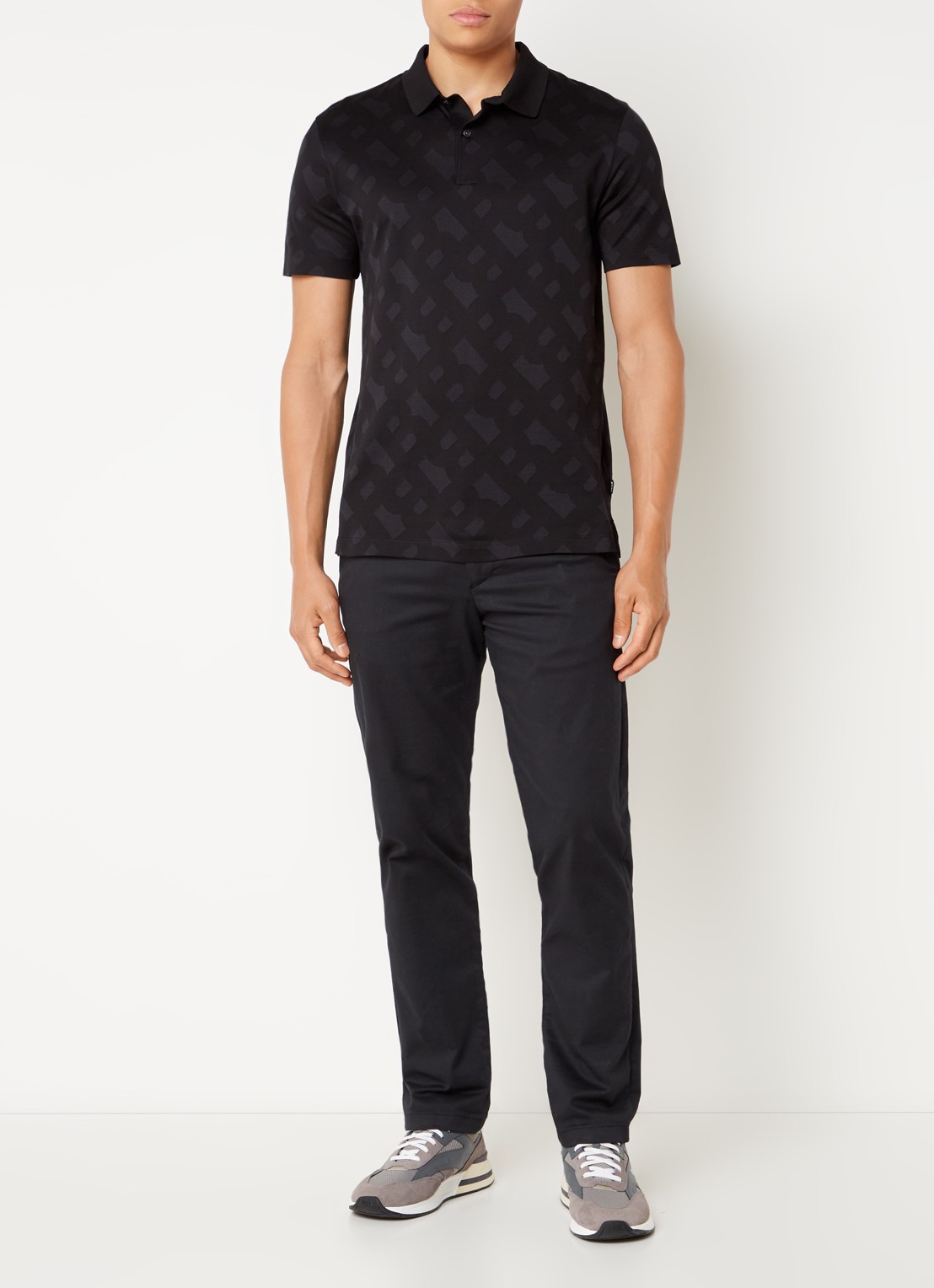BOSS Pack33 regular fit polo met logoprint - voorkant 3 zwart