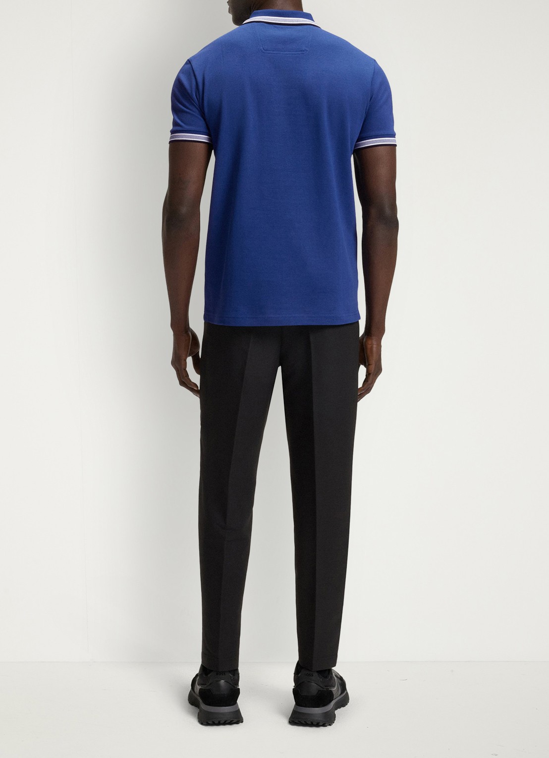 BOSS Paddy-polo van katoenpiqué - achterkant 5 medium blue-420 / blauw