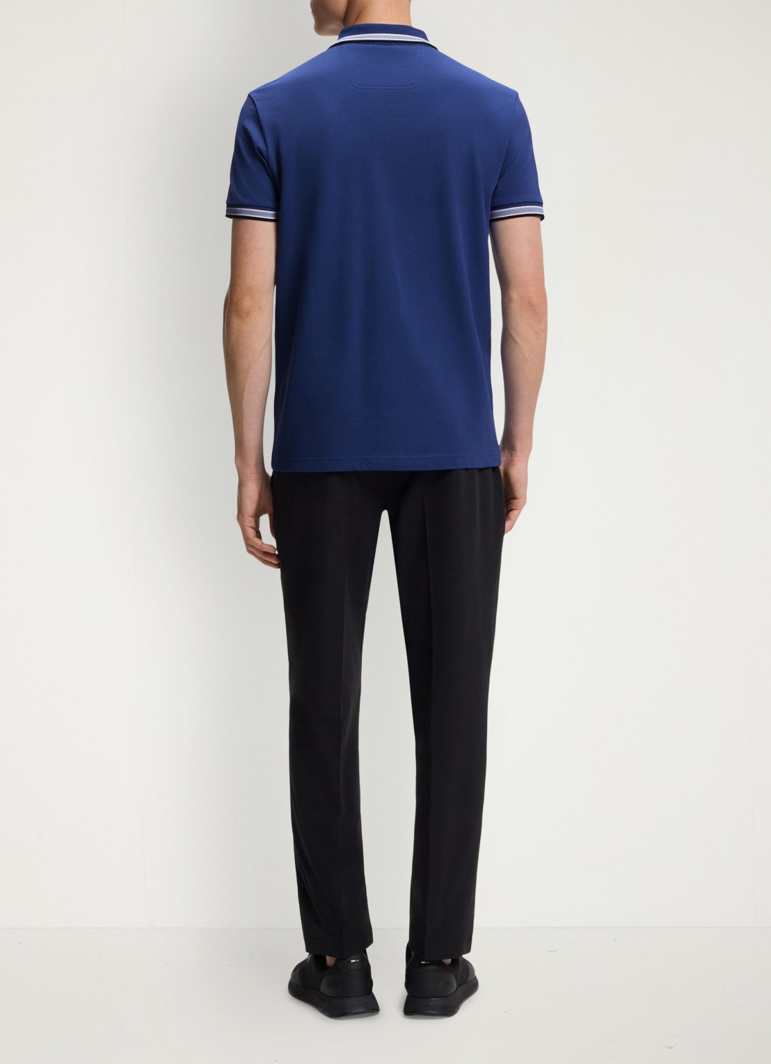 BOSS Paddy-polo van katoenpiqué - achterkant medium blue-420 / blauw