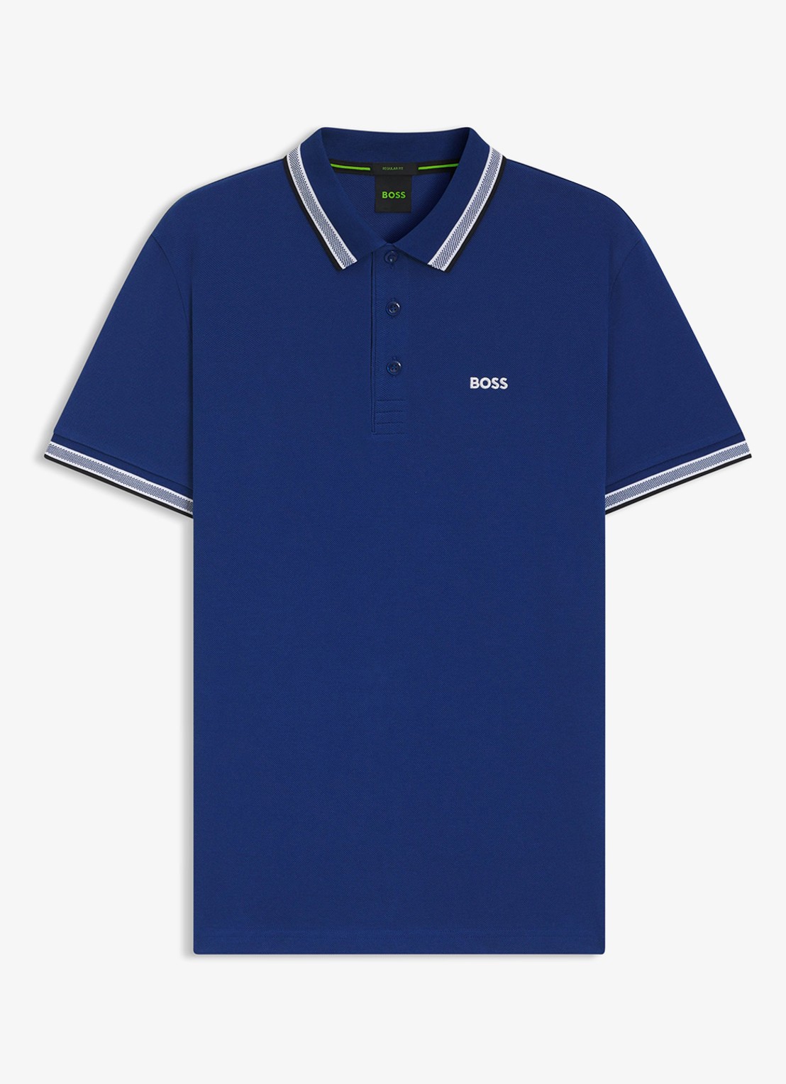 BOSS Paddy-polo van katoenpiqué - voorkant medium blue-420 / blauw