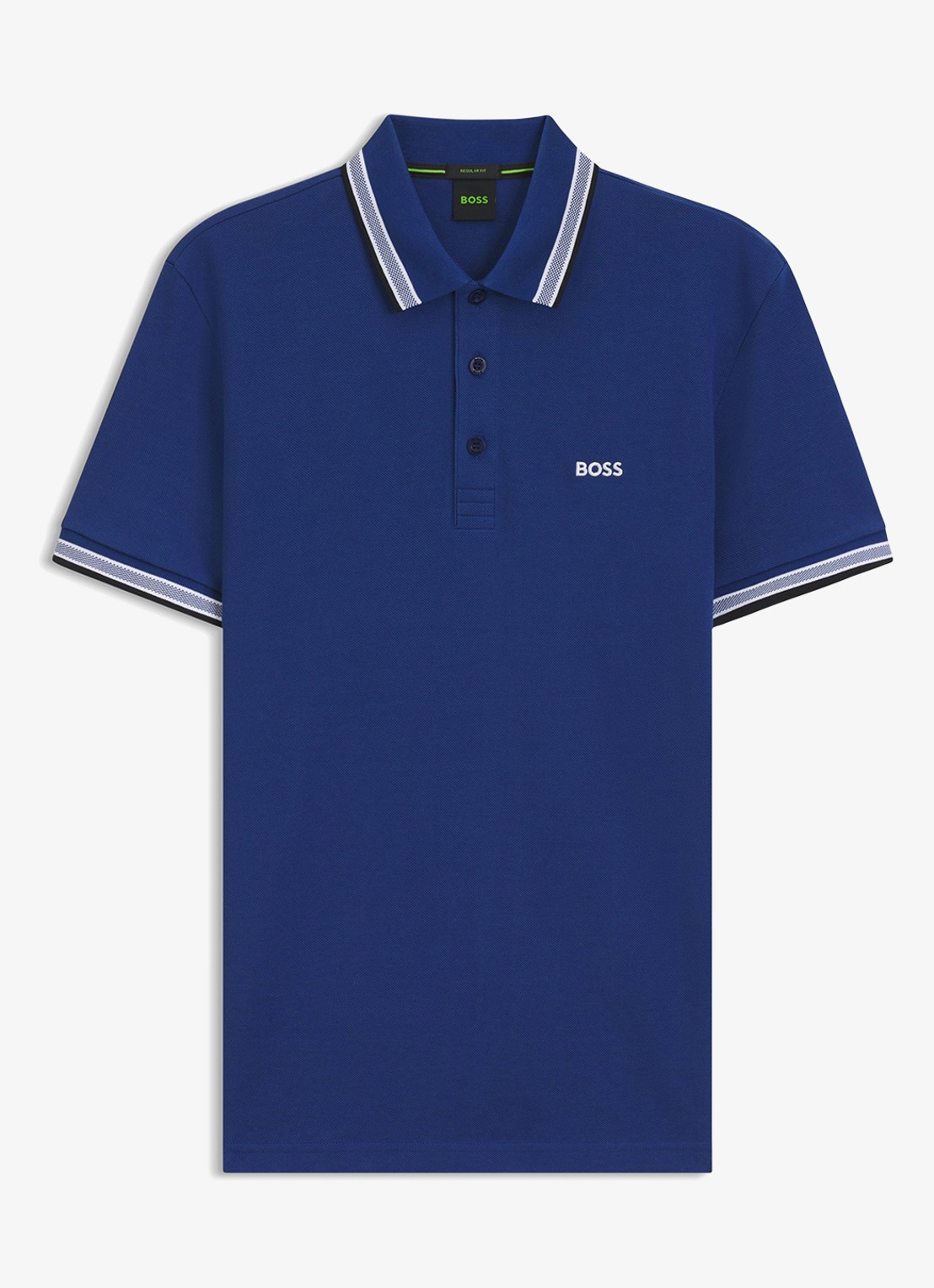BOSS Paddy-polo van katoenpiqué - voorkant 2 medium blue-420 / blauw