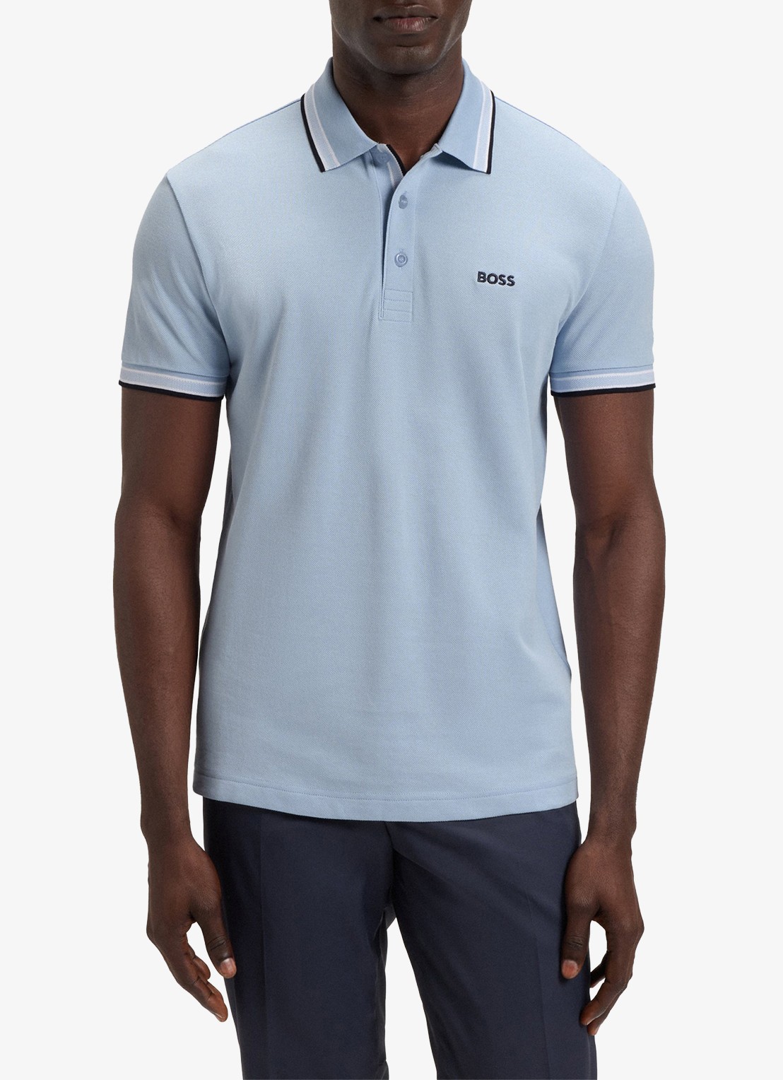 BOSS Paddy-polo van katoenpiqué - detail 9 white-100 / wit