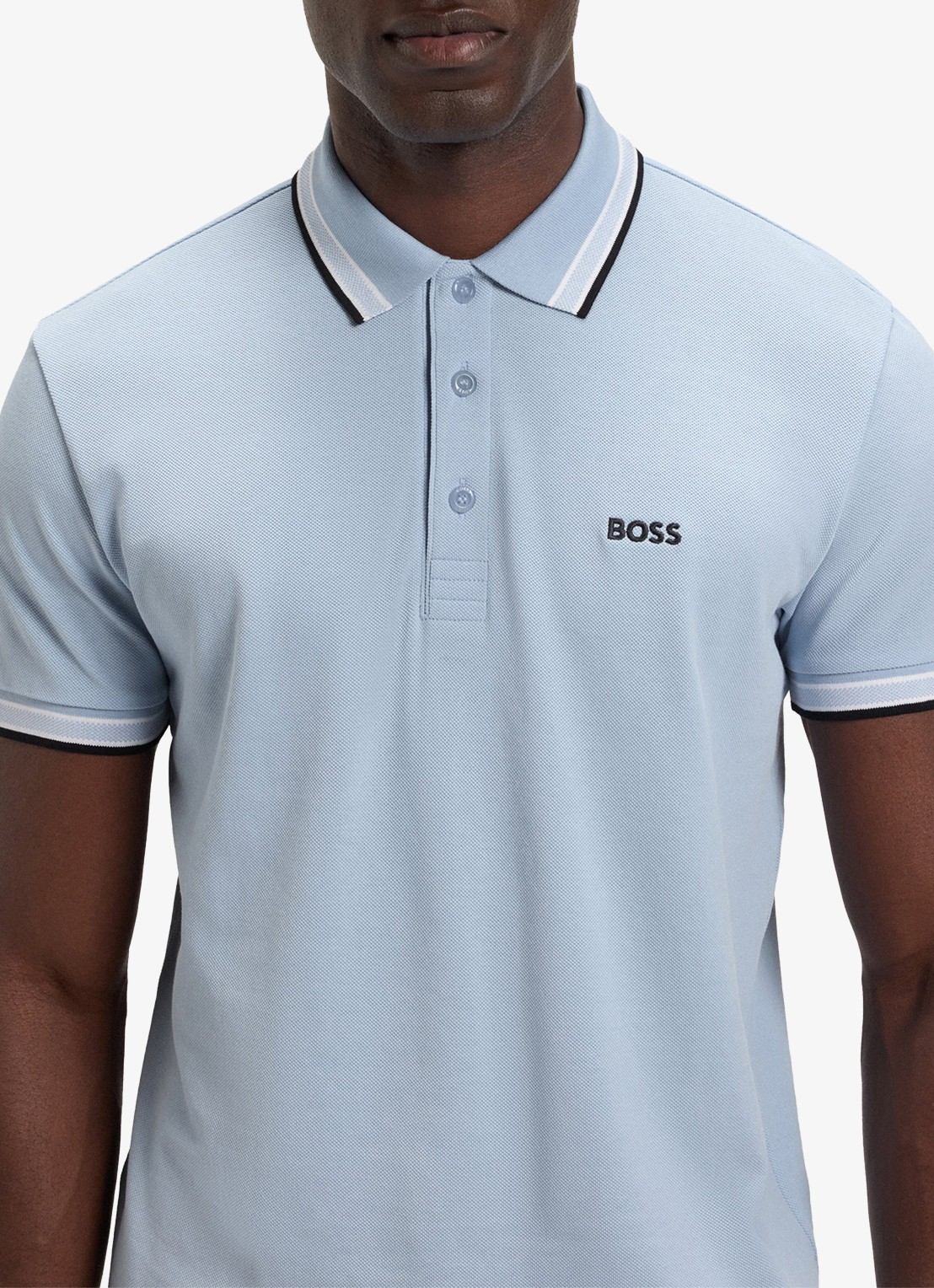 BOSS Paddy-polo van katoenpiqué - detail 10 white-100 / wit