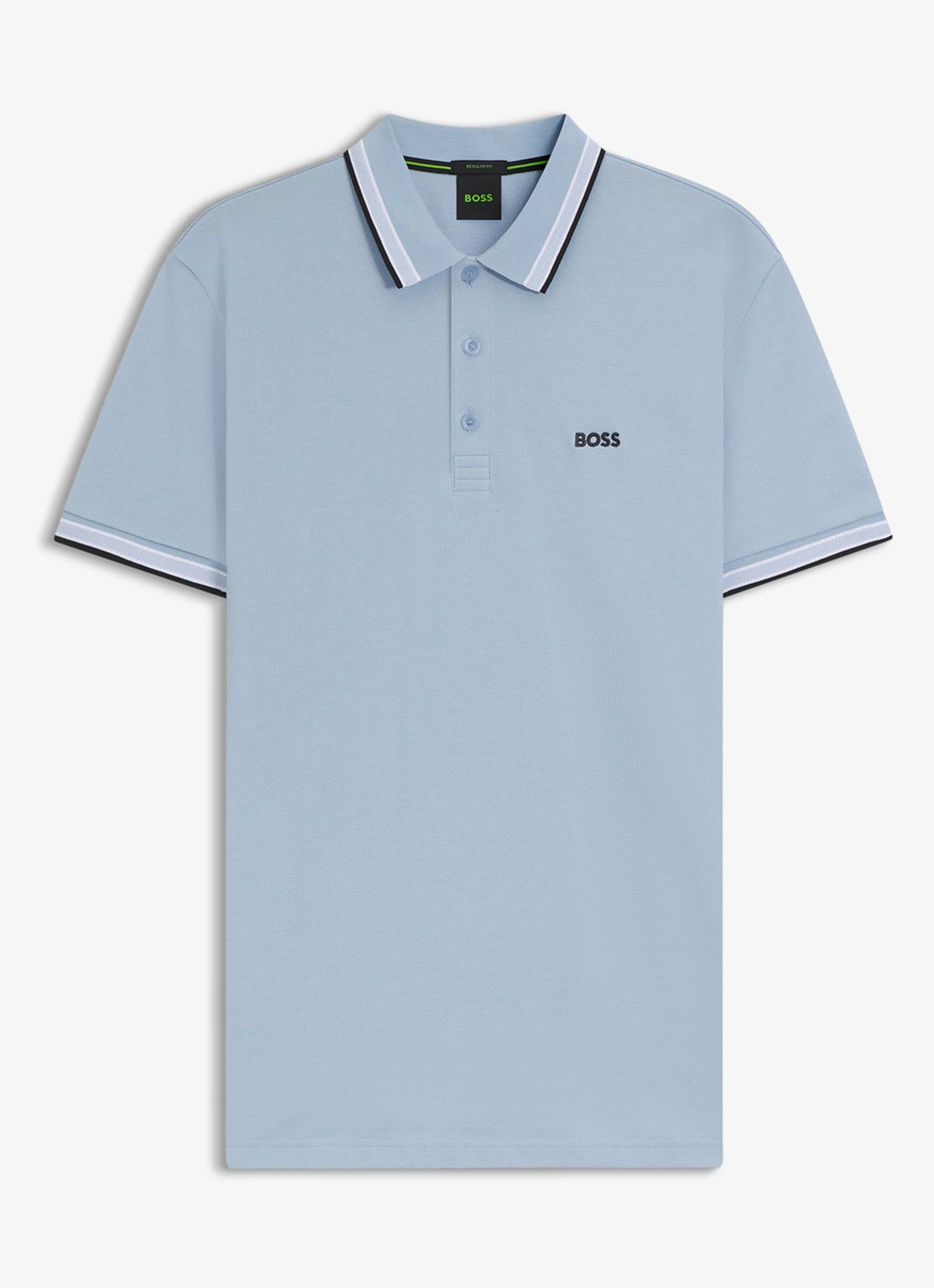 BOSS Paddy-polo van katoenpiqué - voorkant 3 white-100 / wit