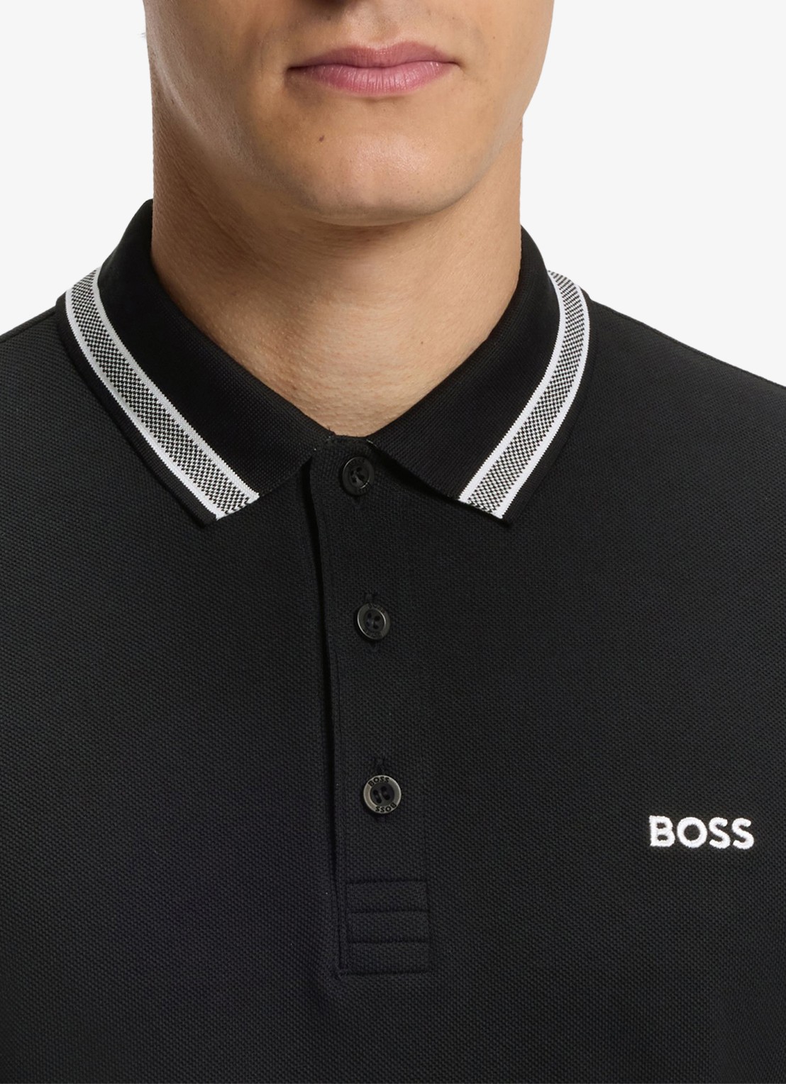 BOSS Paddy-polo van katoenpiqué - detail 3 dark blue-402 / blauw