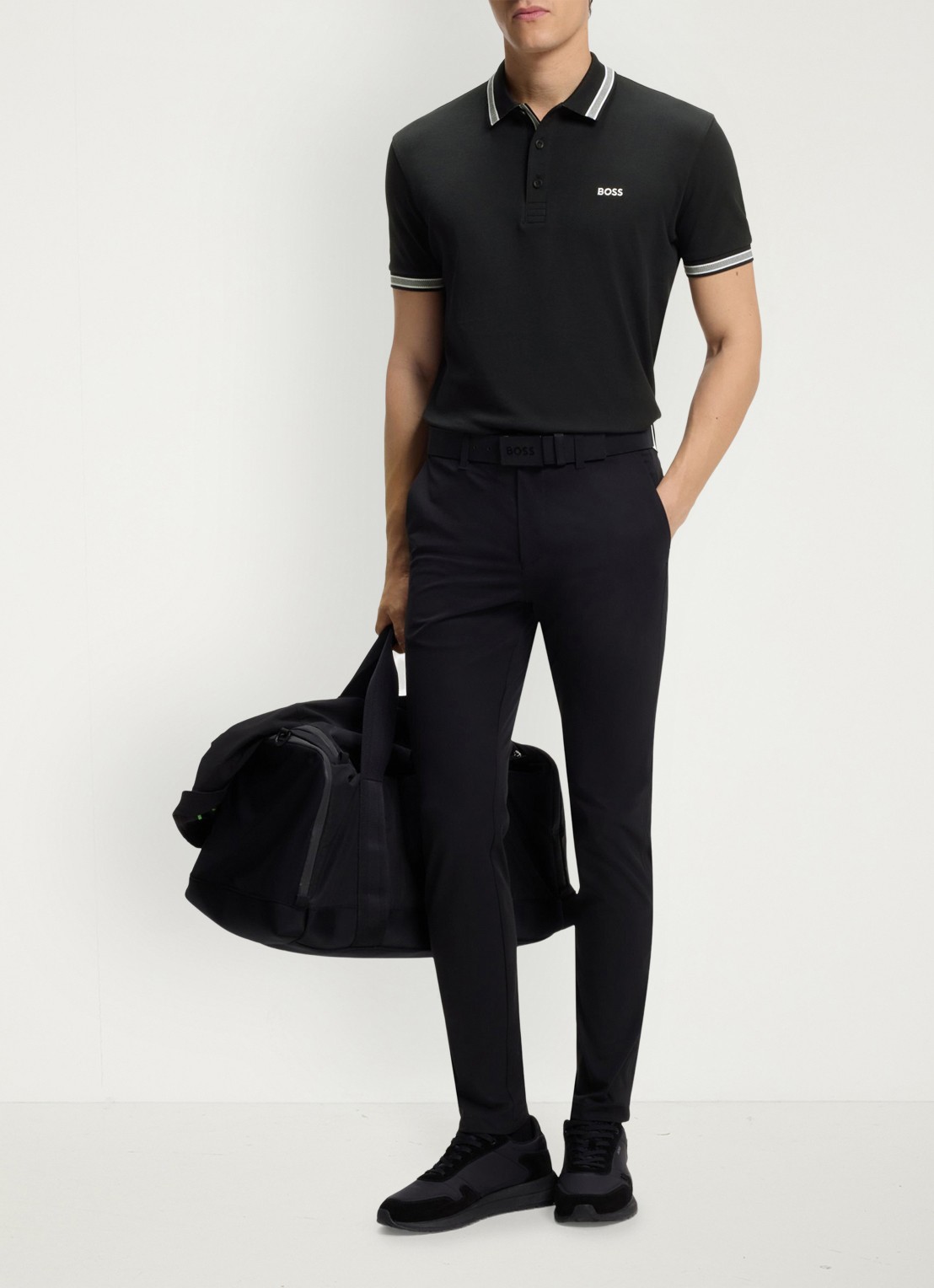 BOSS Paddy-polo van katoenpiqué - voorkant 5 dark blue-402 / blauw