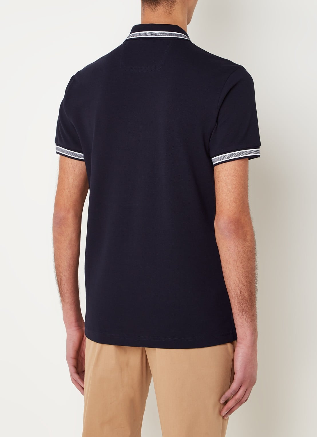 BOSS Paddy-polo van katoenpiqué - achterkant 4 dark blue-402 / blauw