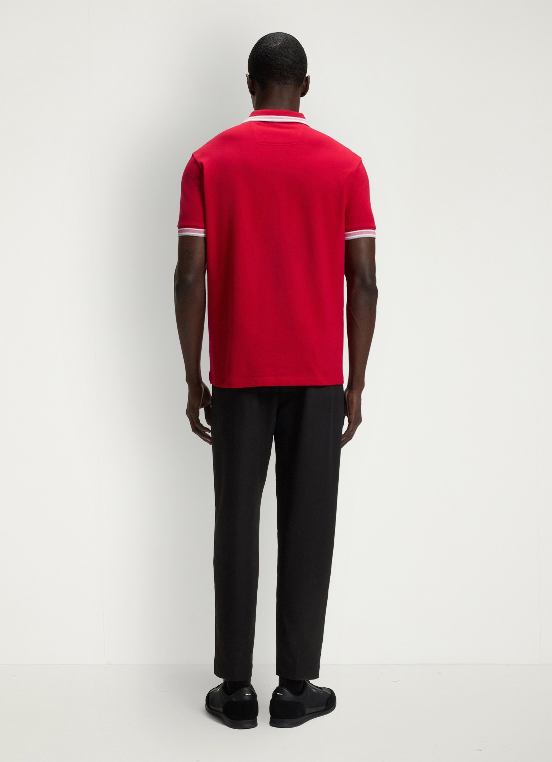 BOSS Paddy-polo van katoenpiqué - achterkant 5 medium red-610 / rood