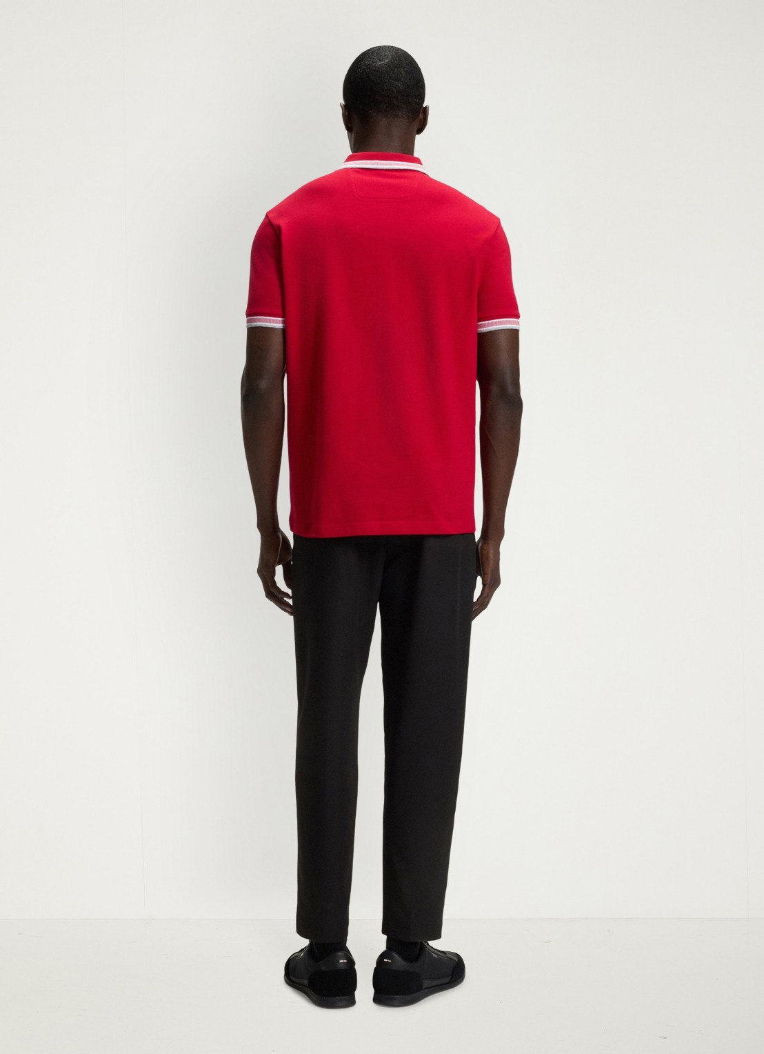 BOSS Paddy-polo van katoenpiqué - achterkant 3 medium red-610 / rood
