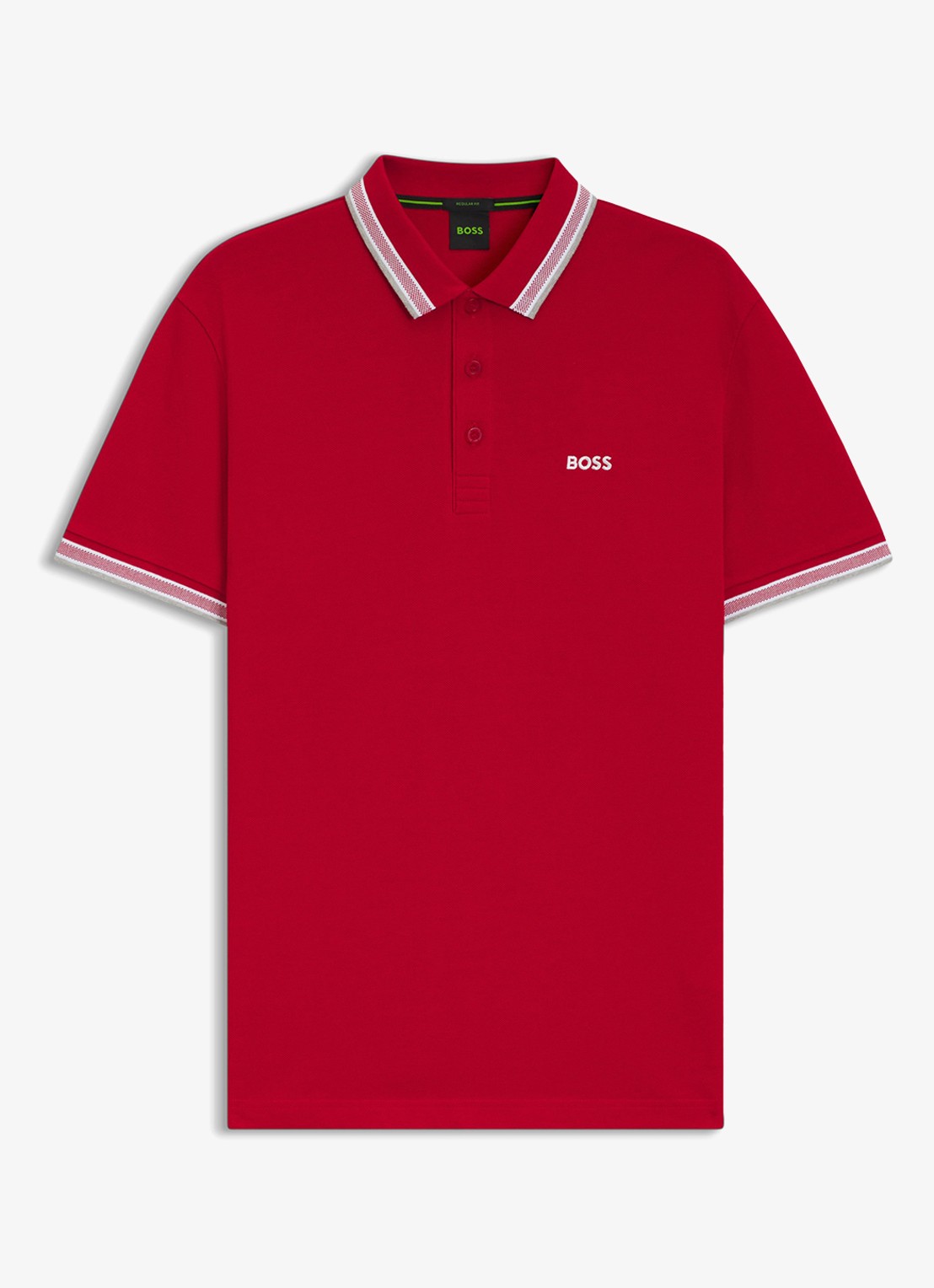 BOSS Paddy-polo van katoenpiqué - voorkant medium red-610 / rood